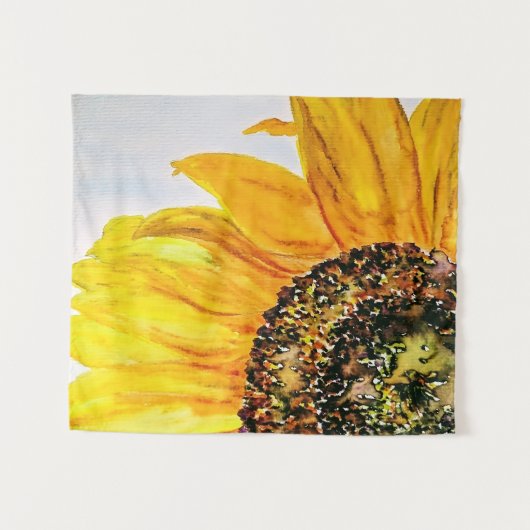 Waterverf Floral Sunflower Wandkleed (Voorkant (horizontaal))