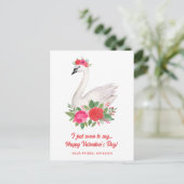  Waterverf Floral Swan Classroom Valentijn Feestdagenkaart (Staand voorkant)