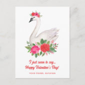  Waterverf Floral Swan Classroom Valentijn Feestdagenkaart (Voorkant)