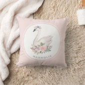  Waterverf Floral Swan Princess Name Kussen (Deken)