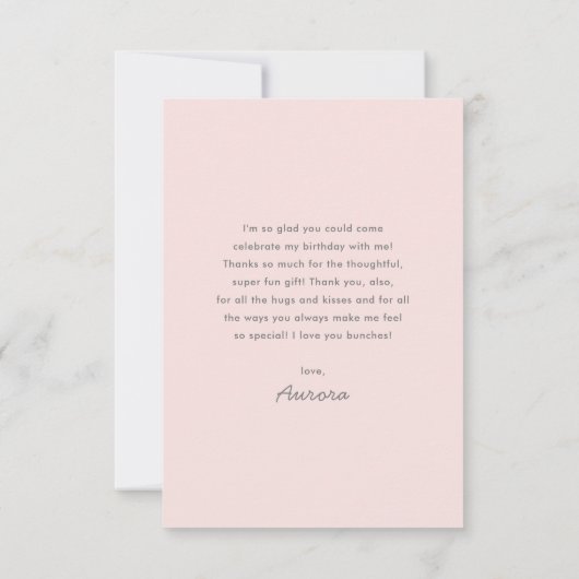  Waterverf Floral Swan Prinses Verjaardag Bedankkaart (Achterkant)