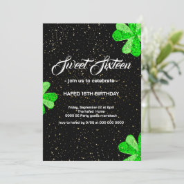 Waterverf Floral Sweet 16 verjaardagsuitnodigingen Kaart