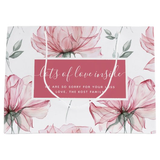 Waterverf Floral Sympathie Gift Bag Groot Cadeauzakje (Voorkant)