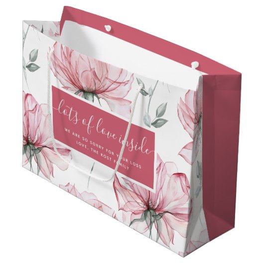Waterverf Floral Sympathie Gift Bag Groot Cadeauzakje (Voorkant Gekanteld)