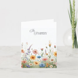 Waterverf Floral Sympathy Card Bedankkaart