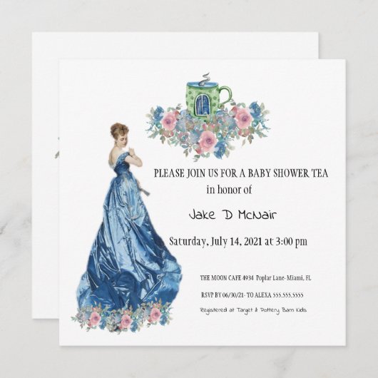 Waterverf Floral Tea (Voorkant / Achterkant)