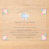 Waterverf Floral Tea | BABY SHOWER Acryl Uitnodigingen (Voorkant)