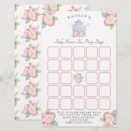 Waterverf Floral Tea | Baby shower Bingo