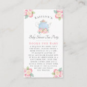 Waterverf Floral Tea | Baby shower Boek Informatiekaartje (Voorkant)