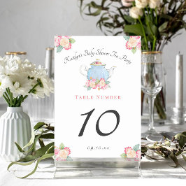 Waterverf Floral Tea | BABY SHOWER Kaart
