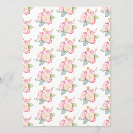 Waterverf Floral Tea | BABY SHOWER Menu (Achterkant)