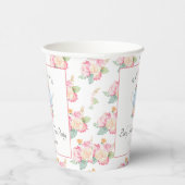 Waterverf Floral Tea | BABY SHOWER Papieren Bekers (Rechts)