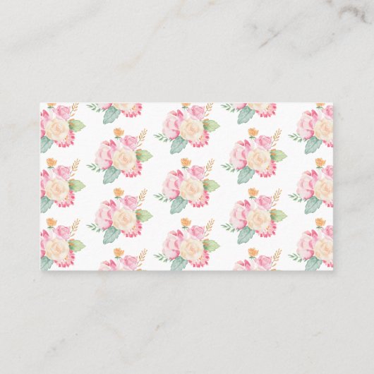 Waterverf Floral Tea | BABY SHOWER Plaatskaartje (Achterkant)