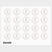 Waterverf Floral Tea | BABY SHOWER Ronde Sticker (Vel)