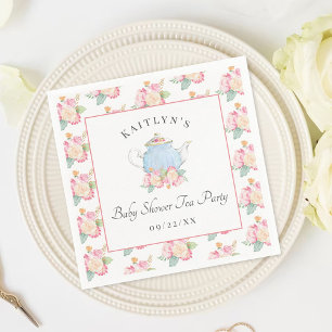 Waterverf Floral Tea   BABY SHOWER Servet