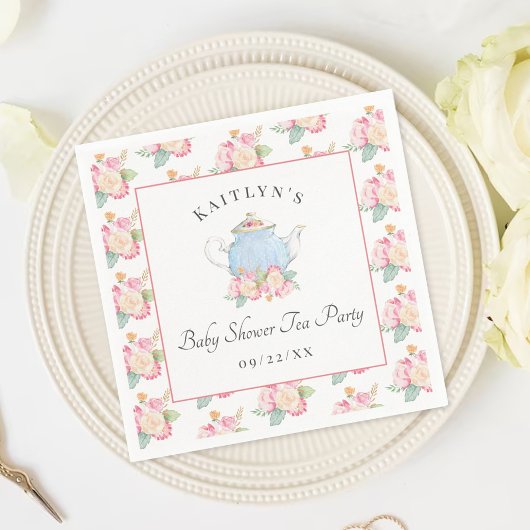 Waterverf Floral Tea | BABY SHOWER Servet