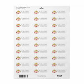 Waterverf Floral Tea Bridal Return Address Label (Full Sheet)