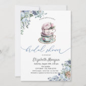 Waterverf Floral Tea cup Vrijgezellenfeest Kaart (Voorkant)