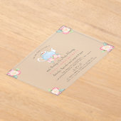 Waterverf Floral Tea | Geboortedag Acryl Uitnodigingen (Laagn)