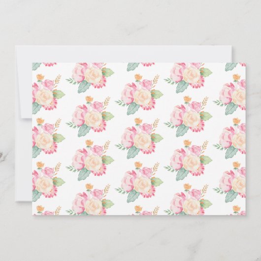 Waterverf Floral Tea | Geboortedag Kaart (Achterkant)