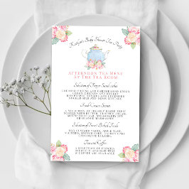 Waterverf Floral Tea | Menu Baby shower