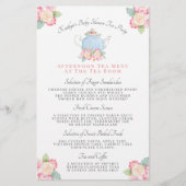 Waterverf Floral Tea | Menu Baby shower (Voorkant)