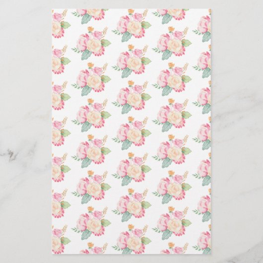 Waterverf Floral Tea | Menu Baby shower (Achterkant)