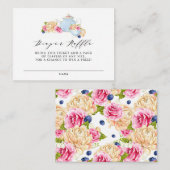 Waterverf Floral Tea Party Diaper Raffle Kaart (Voorkant / Achterkant)