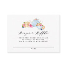 Waterverf Floral Tea Party Diaper Raffle Kaart