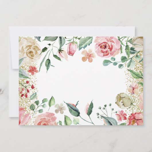 Waterverf Floral Tea Party Girls Birthday Foto Bedankkaart (Achterkant)