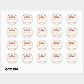 Waterverf Floral Tea Party Gold Glitter Hartelijk  Ronde Sticker (Vel)