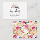 Waterverf Floral Tea Party Wedding Registry Kaart (Voorkant / Achterkant)