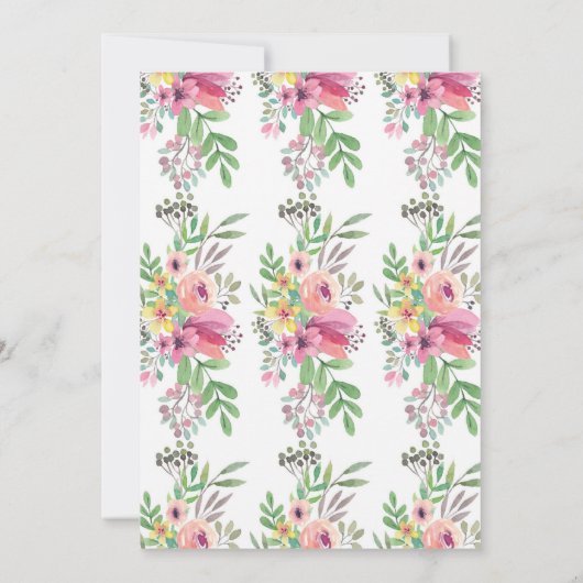 Waterverf Floral Teapot Baby shower Invitation Kaart (Achterkant)