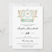 Waterverf Floral Teapot Vrijgezellenfeest Kaart (Voorkant)