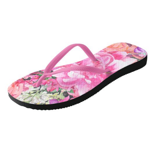 Waterverf Floral Teenslippers (Schuin)