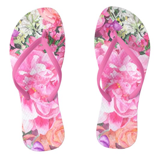 Waterverf Floral Teenslippers (Voetbed)