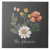 Waterverf Floral Tegeltje (Voorkant)