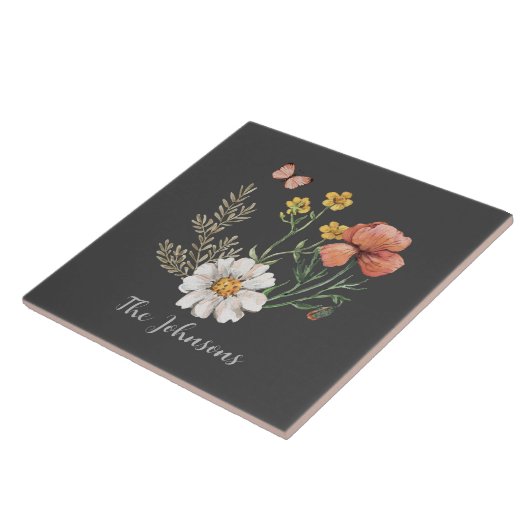 Waterverf Floral Tegeltje (Zijkant)