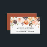 Waterverf Floral Terracotta Wedding Registry Informatiekaartje<br><div class="desc">De moderne Elegant Waterverf Floral Wedding Registry Insert Kaart bevat mooie herfstbloemen. Oranje rozen,  perzikbladeren,  gouden rozen,  roze rozen,  roze appelrozen,  witte rozen,  eucalyptusbladeren en andere botanische groen. Terracotta Terug.</div>