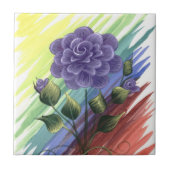 Waterverf Floral Tile 1 Tegeltje (Voorkant)