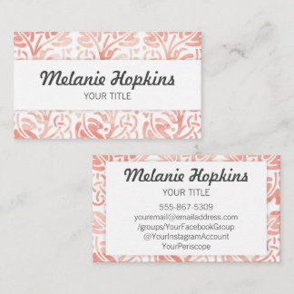 Waterverf Floral Tile Pattern Earth Visitekaartje