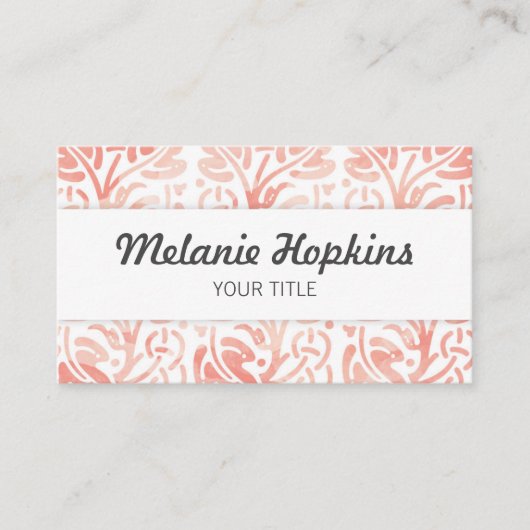 Waterverf Floral Tile Pattern Earth Visitekaartje (Voorkant)