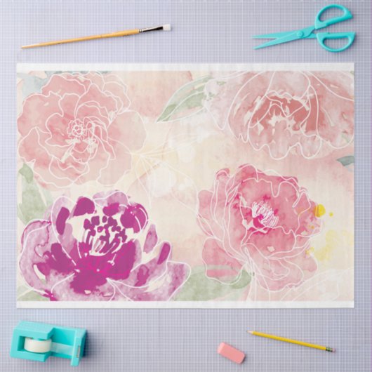 Waterverf Floral - tissuepapier (Craft)