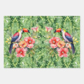Waterverf Floral Toucans op tropisch gebladerte Inpakpapier Vel (Voorkant 2)
