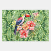 Waterverf Floral Toucans op tropisch gebladerte Inpakpapier Vel (Voorkant)