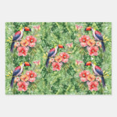 Waterverf Floral Toucans op tropisch gebladerte Inpakpapier Vel (Voorkant 3)