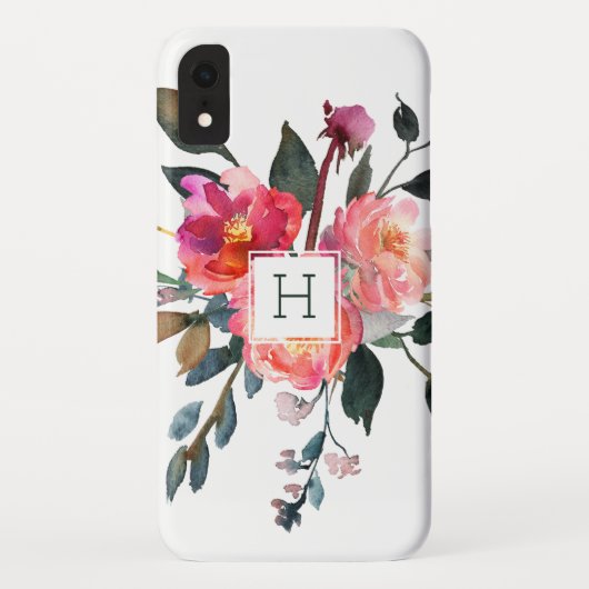   Waterverf Floral Trendy Monogram Case-Mate iPhone Case (Achterkant)