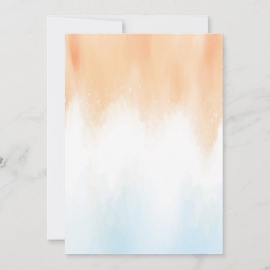 Waterverf Floral Tropical Beach Canopy Bruiloft Kaart (Achterkant)