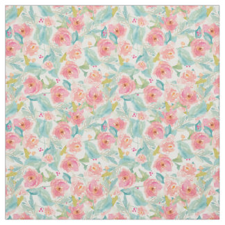 Waterverf Floral Tropical Fabric Stof