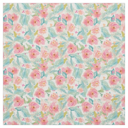 Waterverf Floral Tropical Fabric Stof (Swatch)